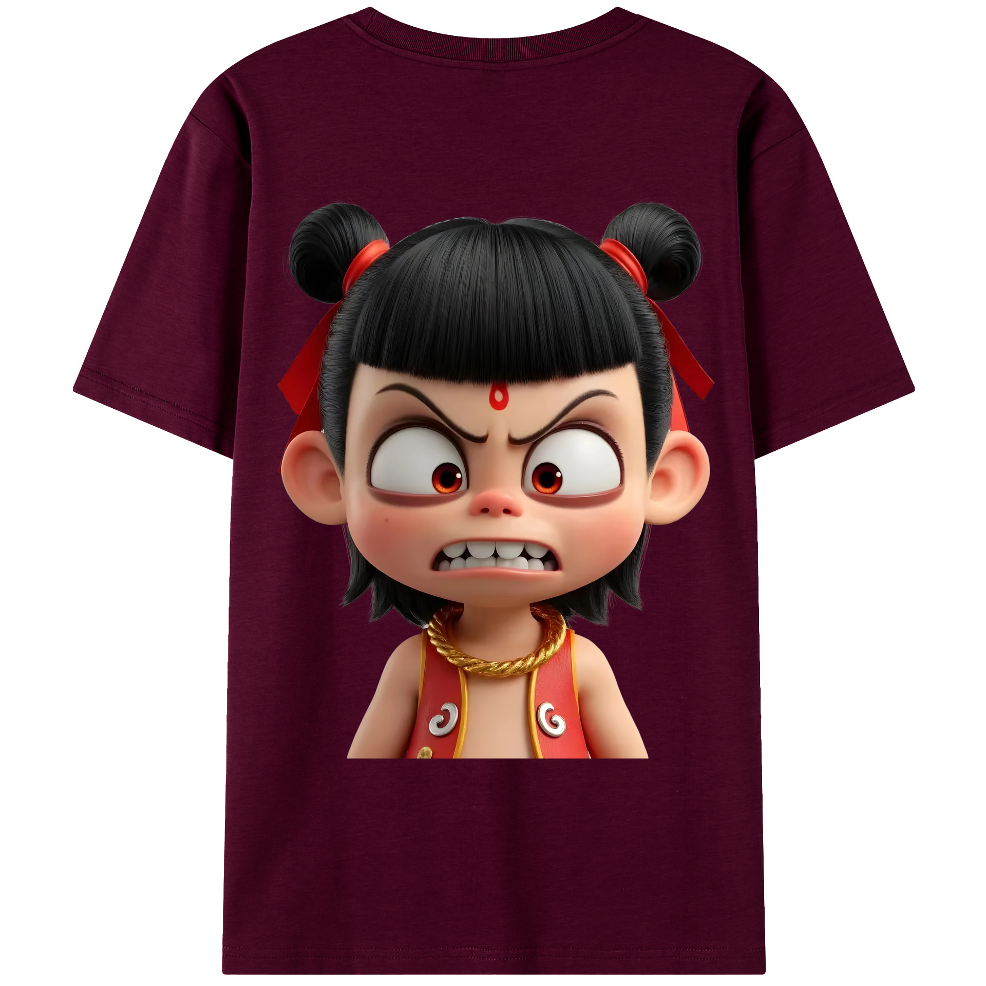 （画像用） Ne Zha 2 ナタ 魔童の大暴れ レディース半袖Tシャツ(バックプリント)